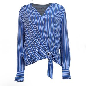 Rag & Bone - Blue, White, & Burgundy
Striped Silk Surplice Top size small